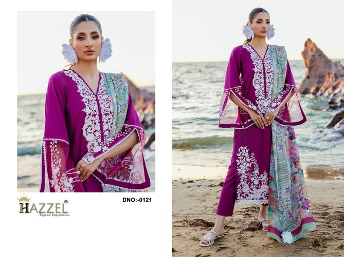 0121 Hazzel Rayon  Embroidered Pakistani Suit Wholesalers In Delhi
